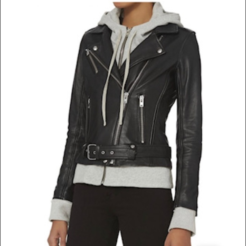 Real leather black jacket NWT